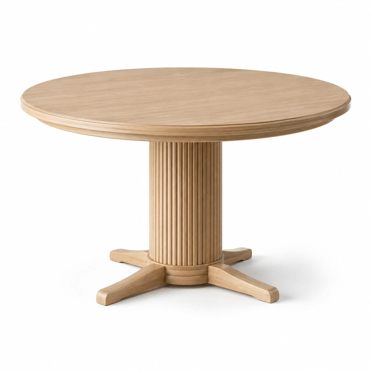 Table ronde en bois de chêne massif