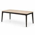 Table en travertin et bois noir 180x90x75 cm