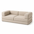 Canapé 3 places en bois et polyester beige 220 cm