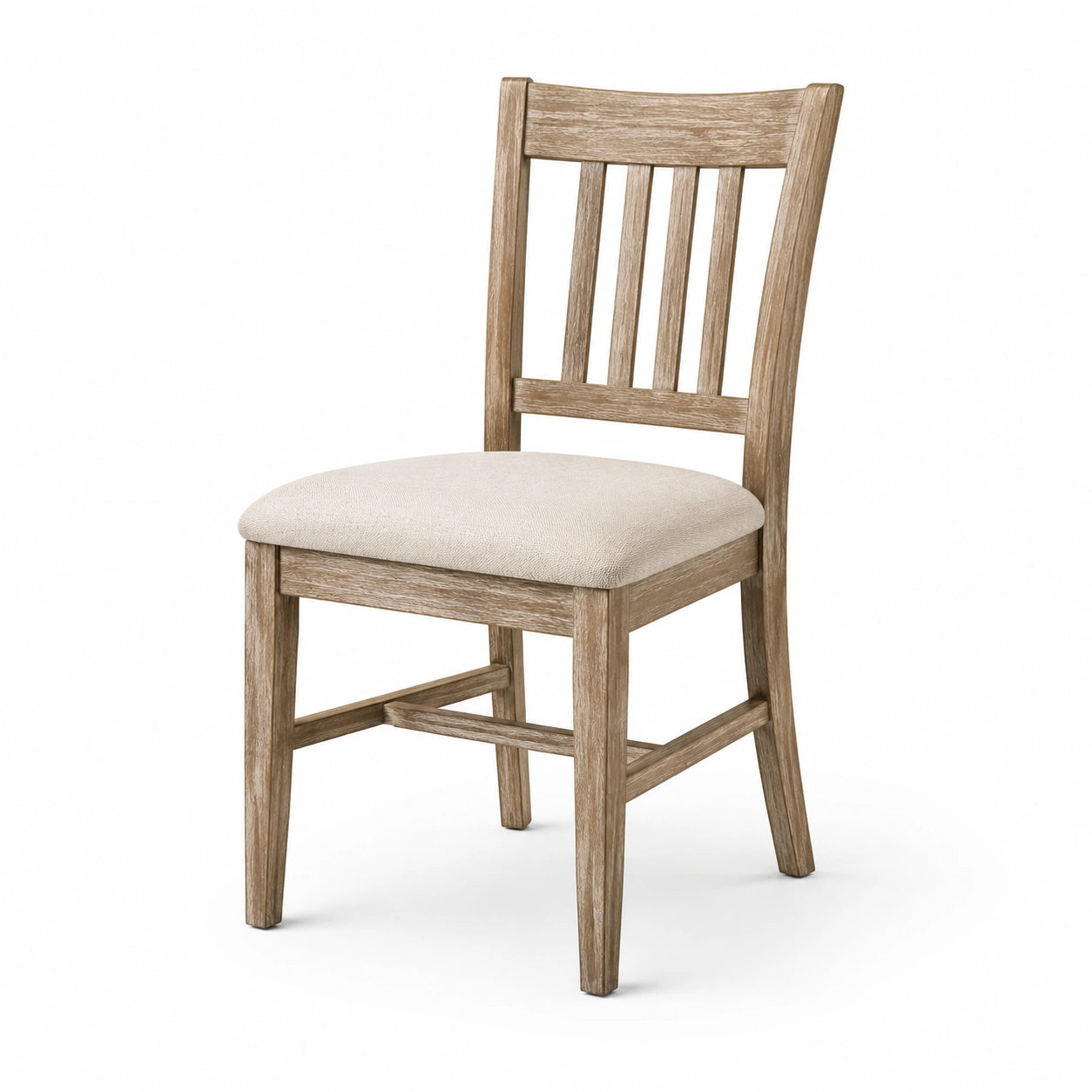 Chaise en bois avec assise en tissu beige 90 x 45 x 50 cm