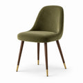 Chaise en bois et tissu en polyester vert