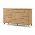 Commode en bois 9 tiroirs chêne clair