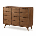 Commode 10 tiroirs en bois de noyer