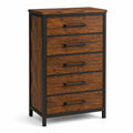 Commode haute 5 tiroirs bois métal