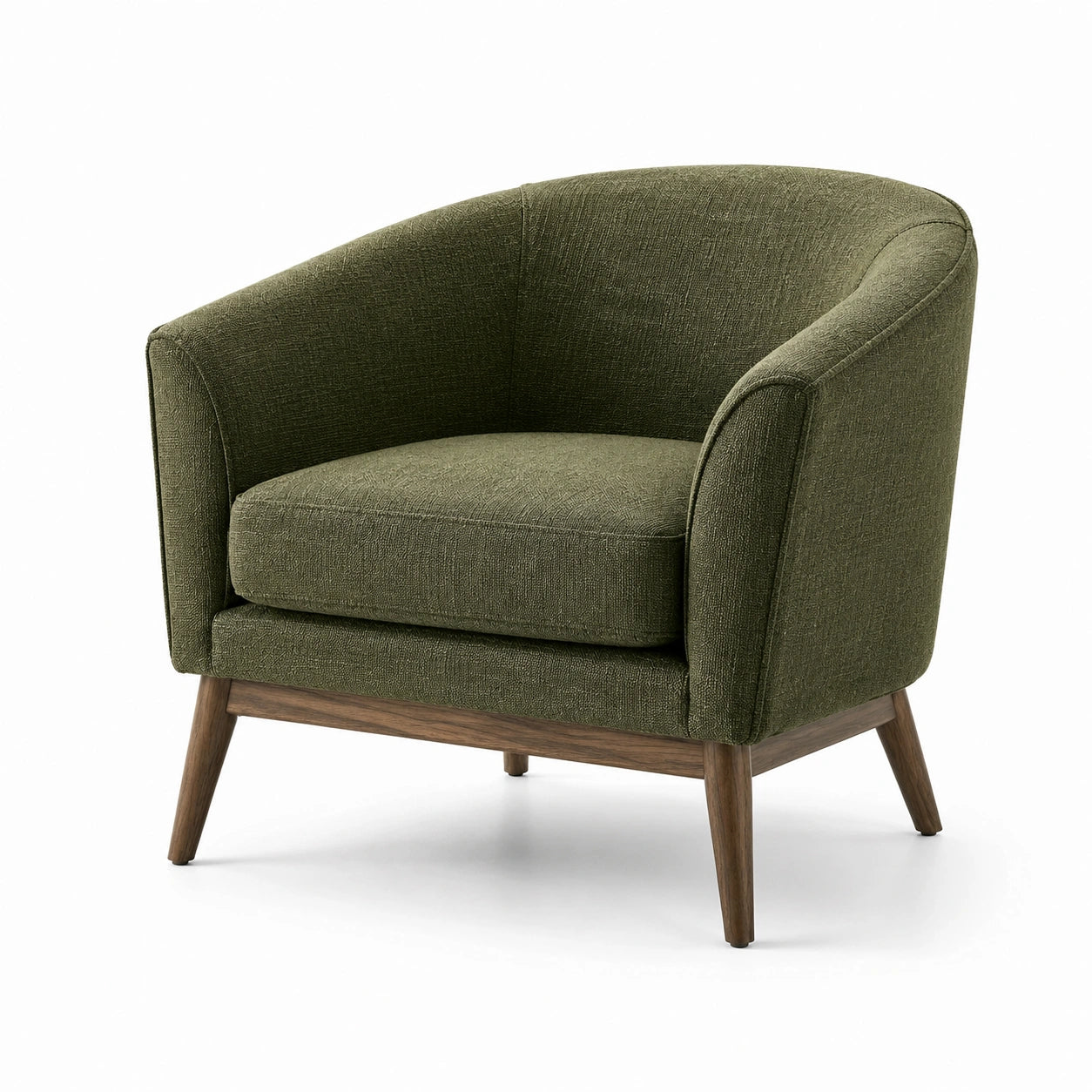 Fauteuil en tissu et bois vert