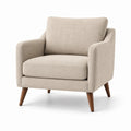 Fauteuil en tissu polyester avec pieds en bois massif