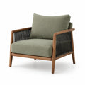 Fauteuil en bois d'acacia vert avec corde en polypropylène